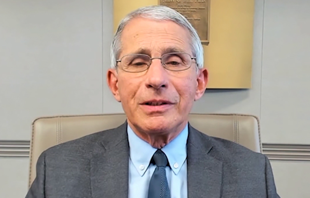 Anthony Fauci speaking at the virtual Commencement