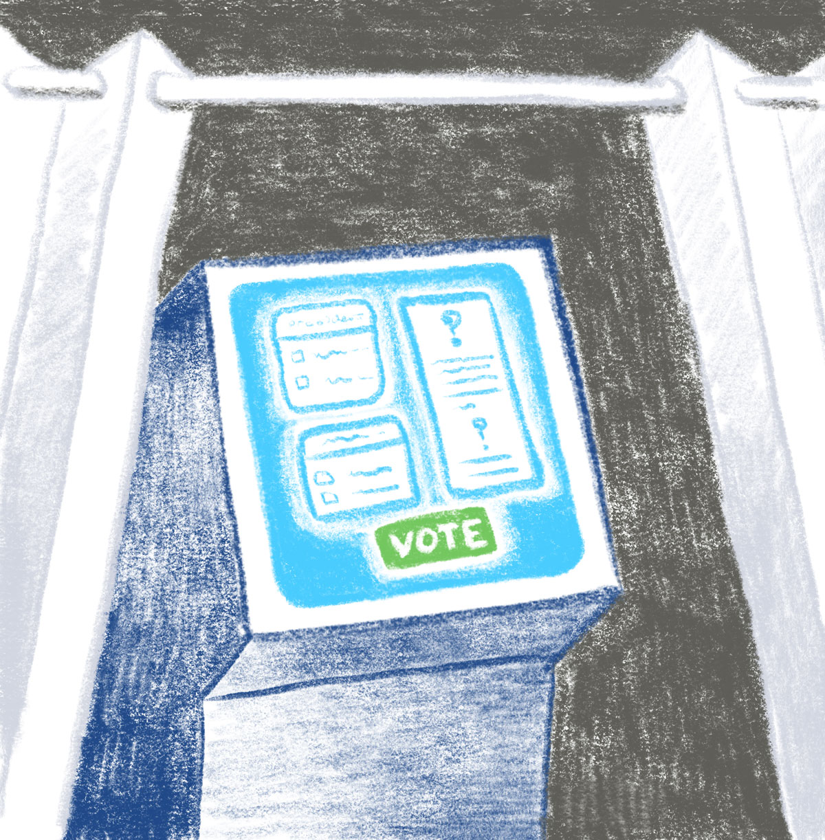 Illustration of a voting machine