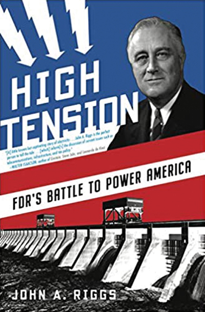 Book cover art, Franklin Roosevelt on red, white, and blue background