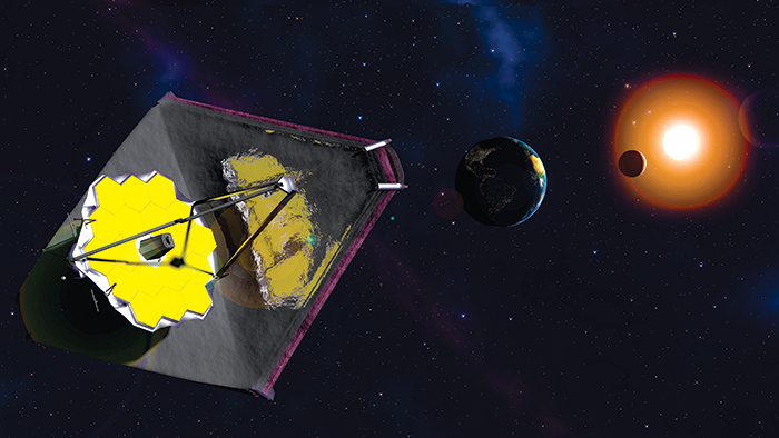 Artist rendering of James Webb Space Telescope in space
