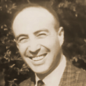 Sepia-toned head shot of E. Joseph Charny '50