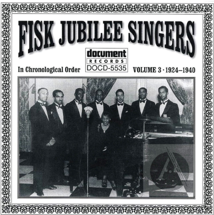 Black and white image of the Fiske Jubilee Singers