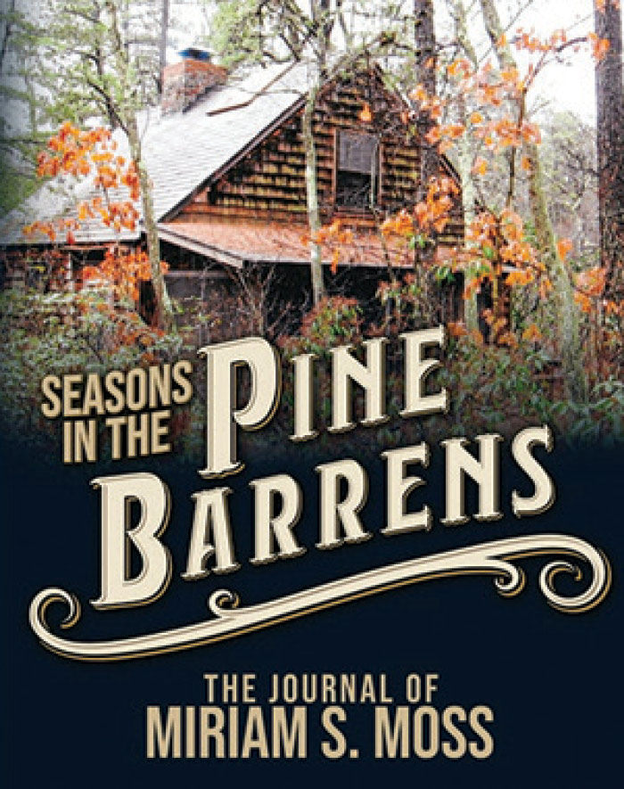 The "Seasons in the Pine Barrens" cover, featuring a photo of the author's cabin in the woods