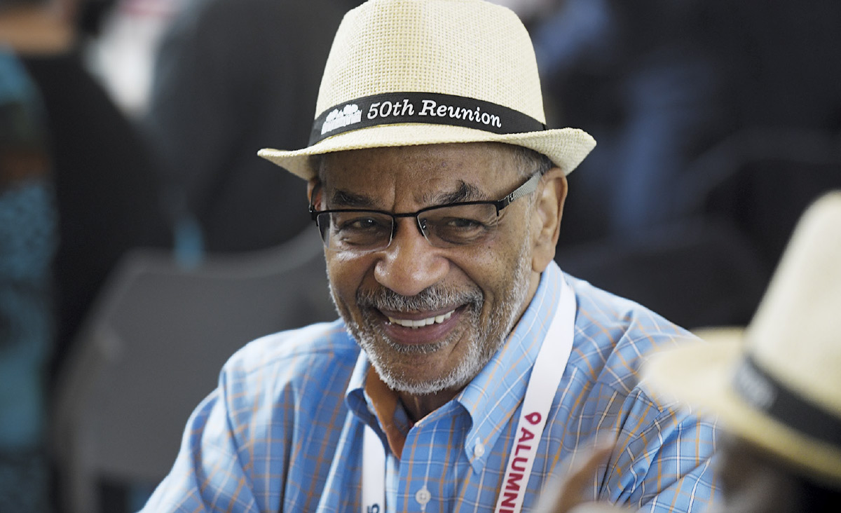 Ray Thomas ’75 wearing his 50th Reunion hat.