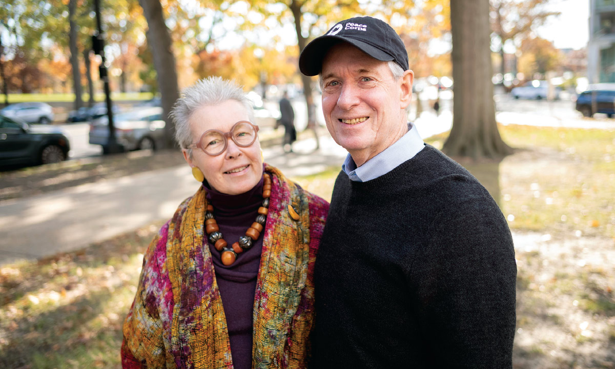 Susan Flaherty (left) and Kevin F. F. Quigley '74 (right) on a fall day in D.C.