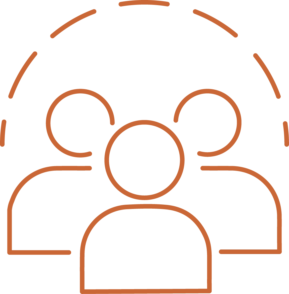 Icon of a group of people under a semicircle