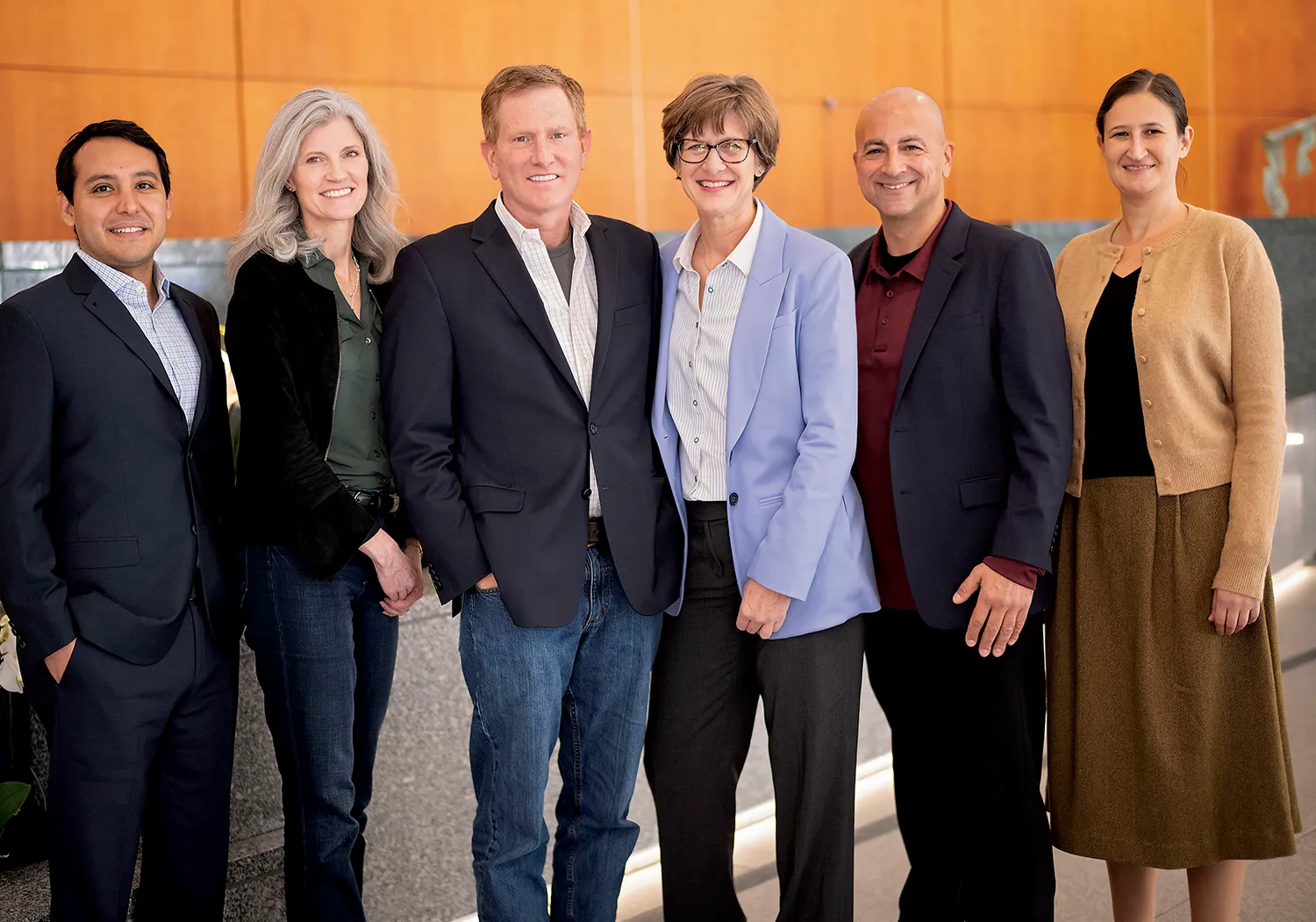 Portrait of Jaime Cardenas-Navia ’07, Christine Lehman ’90, Cortland Reichman ’90, Sarah (Newland) Jorgensen ’90, Peter Mastroianna ’90, Sara Edelstein ’03