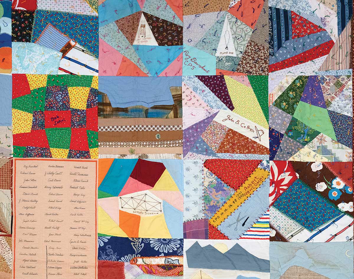 A colorful handmade quilt.