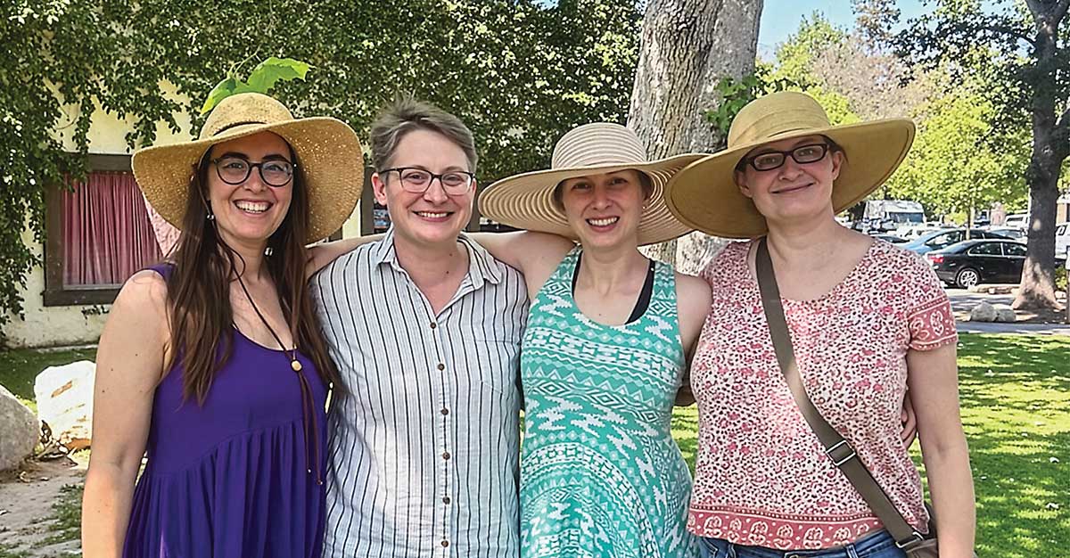 Left to right: Kate Goddard '06, Laila Muller '07, Julia Zummo '06, and Lisa Nelson '06