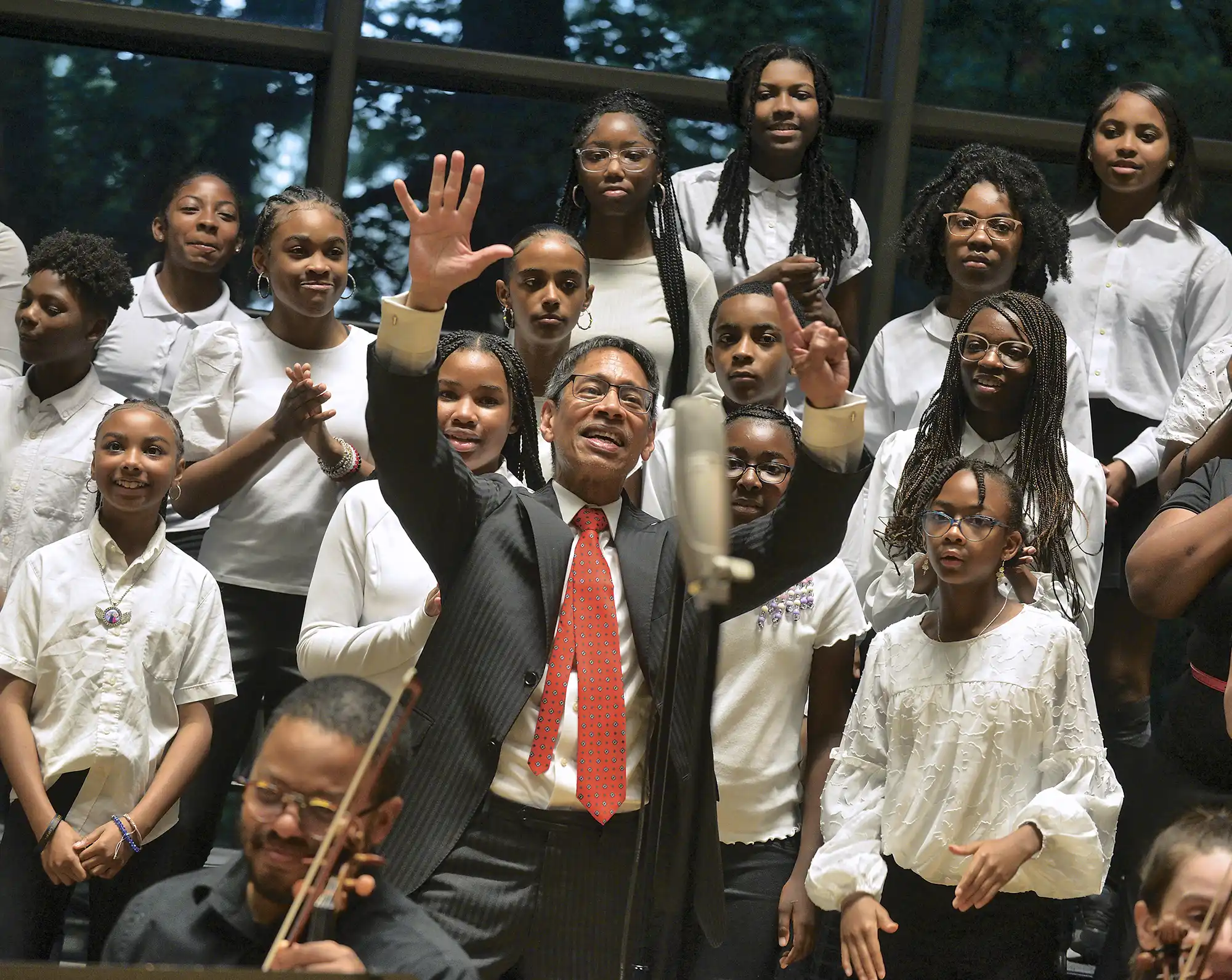 John Alston H'15 directing the Chester Children's Choir.